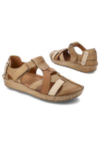 Beżowe Sandały Armodo Wygodne Obuwie Damskie. Kolor: beżowy. Sezon: lato. Obcas: na obcasie. Styl: boho. Wysokość obcasa: niski #4