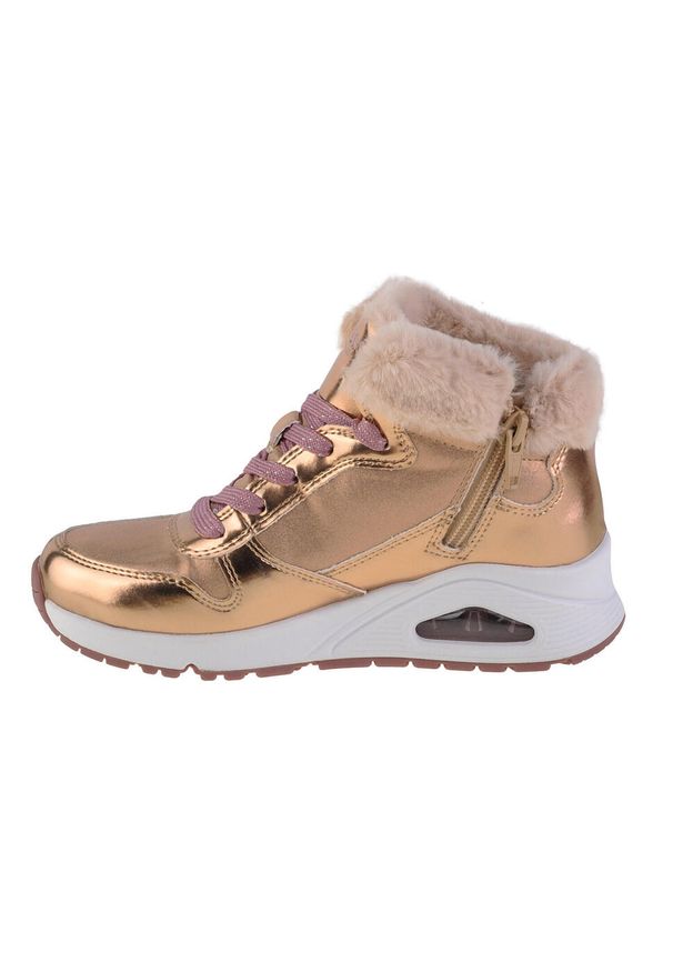 skechers - Buty do chodzenia dla dzieci Skechers Uno Cozy On Air. Okazja: na co dzień. Wysokość cholewki: za kostkę. Zapięcie: zamek, sznurówki. Kolor: żółty. Materiał: materiał, tkanina, syntetyk. Szerokość cholewki: normalna. Sport: turystyka piesza