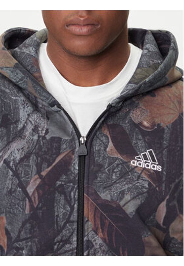 Adidas - adidas Bluza Camo JY2775 Szary Loose Fit. Kolor: szary. Materiał: bawełna