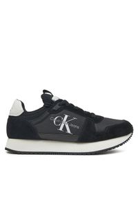 Calvin Klein Jeans Sneakersy Runner Sock Laceup Ny-Lth W YW0YW00840 Czarny. Kolor: czarny. Materiał: zamsz, skóra