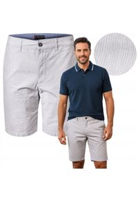 Lekkie, Bawełniane Szorty (Krótkie Spodenki) - Pako Jeans - Popielate. Kolor: szary. Materiał: bawełna, elastan. Długość: krótkie. Sezon: lato. Styl: klasyczny #5