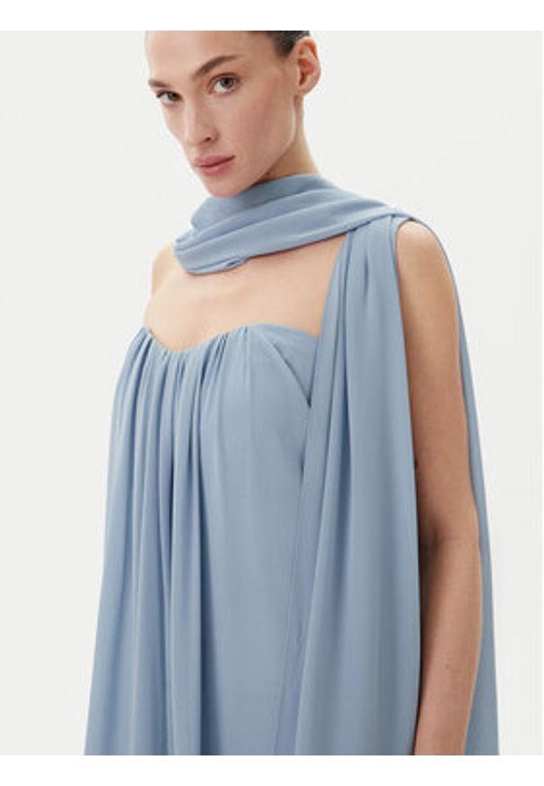 Eleh Sukienka wieczorowa ESS250187 Niebieski Regular Fit. Kolor: niebieski. Materiał: syntetyk. Styl: wizytowy