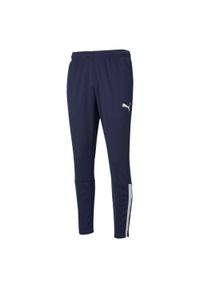 Spodnie Puma teamLiga Training Pants M 657242 06. Kolor: biały, wielokolorowy, niebieski. Materiał: materiał. Sport: piłka nożna