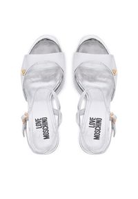 Love Moschino - LOVE MOSCHINO Sandały JA16107G0OJE090B Srebrny. Kolor: srebrny. Materiał: skóra #4