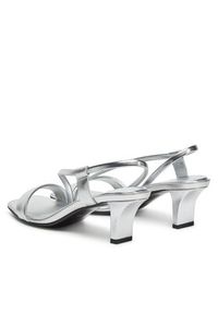 Calvin Klein Sandały Heel Sandal 50 Squared Metallic HW0HW02560 Srebrny. Kolor: srebrny. Materiał: skóra #4