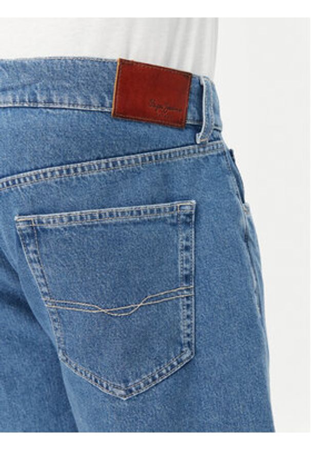 Pepe Jeans Szorty jeansowe PM801176 Niebieski Loose Fit. Kolor: niebieski. Materiał: bawełna