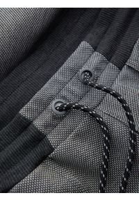 Ombre Clothing - Spodnie męskie dresowe ze strukturalnej dzianiny - grafitowe V5 - Rozmiar: L. Kolor: szary. Materiał: dresówka, dzianina. Wzór: melanż, aplikacja, ze splotem. Styl: elegancki #6