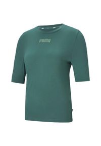 Koszulka damska Puma Modern Basics Tee Cloud zielona. Kolor: zielony. Sport: joga i pilates