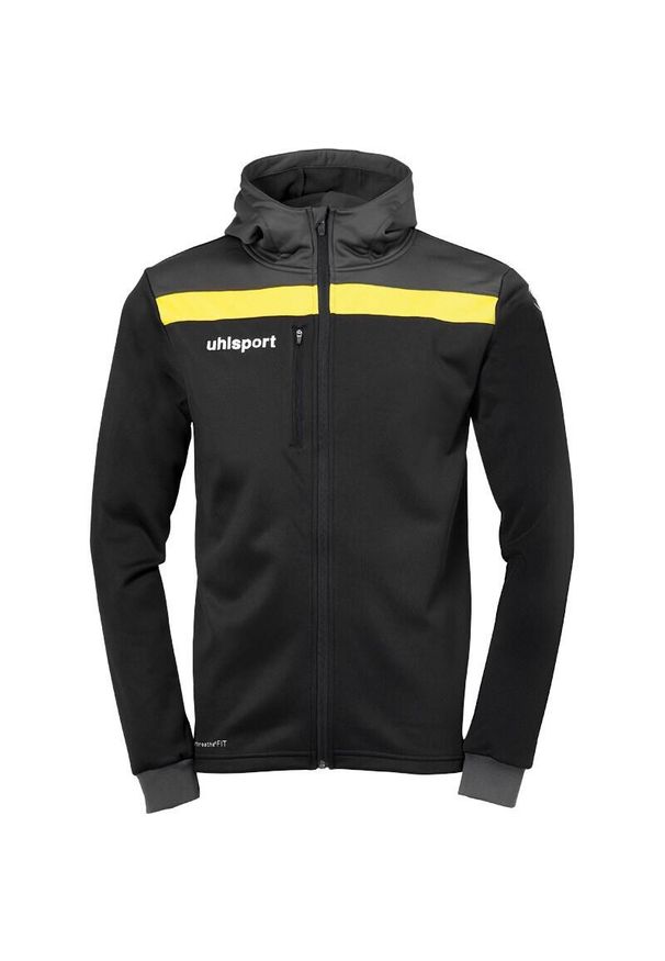 UHLSPORT - Kurtka Uhlsport Offense 23. Typ kołnierza: kaptur. Kolor: szary, czarny, wielokolorowy. Materiał: polar. Sport: piłka ręczna, fitness