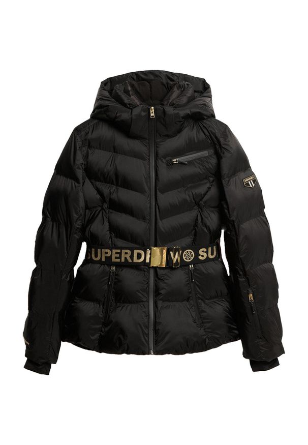 Damska kurtka puchowa Superdry Luxe. Kolor: czarny. Materiał: puch. Sezon: zima. Sport: narciarstwo