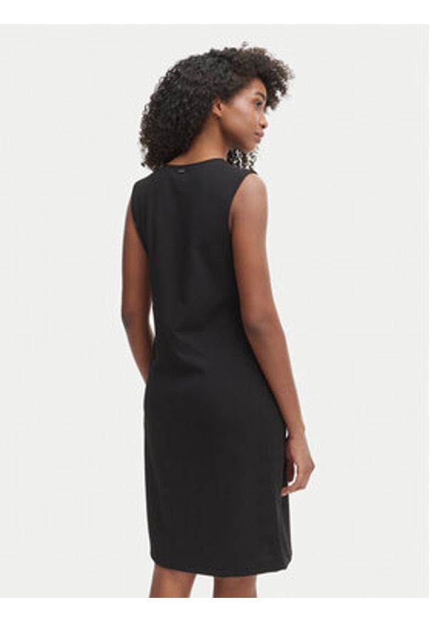 Calvin Klein Sukienka codzienna LV044F215G Czarny Regular Fit. Okazja: na co dzień. Kolor: czarny. Materiał: syntetyk. Typ sukienki: proste. Styl: casual
