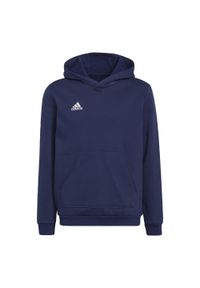 Adidas - Bluza piłkarska dla dzieci adidas Entrada 22 Hoody. Typ kołnierza: kaptur. Kolor: niebieski. Materiał: materiał, polar. Sport: piłka nożna #1