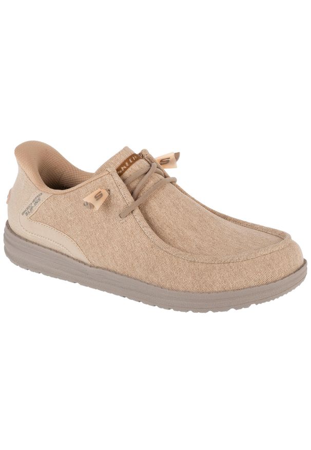 skechers - Buty sportowe Sneakersy męskie, Slip-Ins: Melson - Coronado. Kolor: beżowy. Materiał: materiał. Sport: turystyka piesza