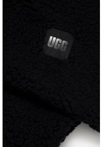 Ugg - UGG Szal damski kolor czarny gładki 20052-BLK. Kolor: czarny. Wzór: gładki #2