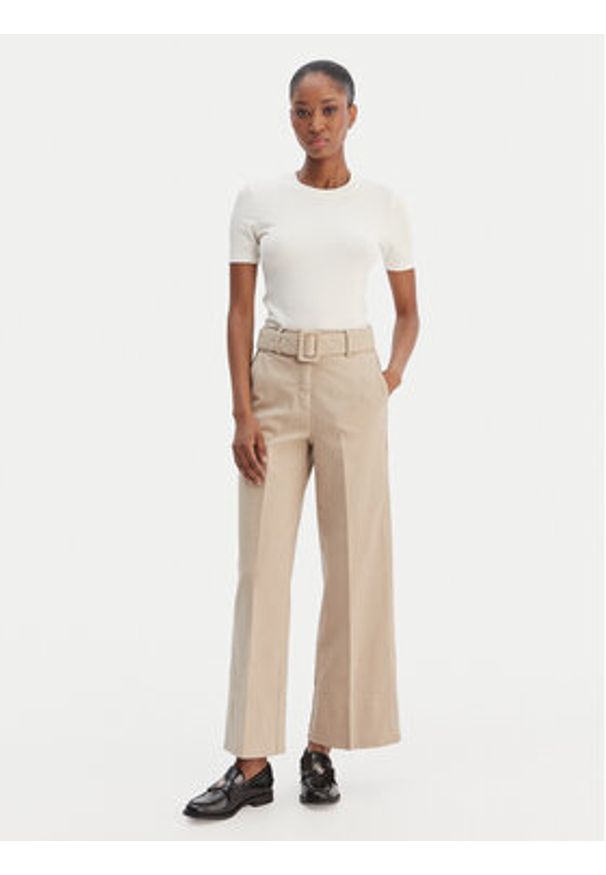 Marella Spodnie materiałowe Nicchia 2613131074 Beżowy Regular Fit. Kolor: beżowy. Materiał: bawełna