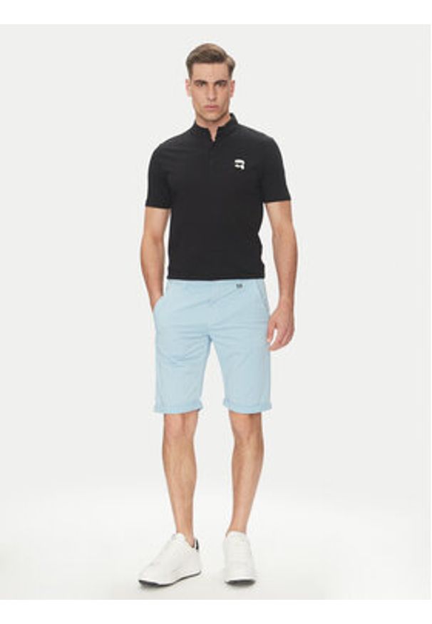 Karl Lagerfeld - KARL LAGERFELD Szorty materiałowe 265812 552829 Błękitny Regular Fit. Kolor: niebieski. Materiał: bawełna