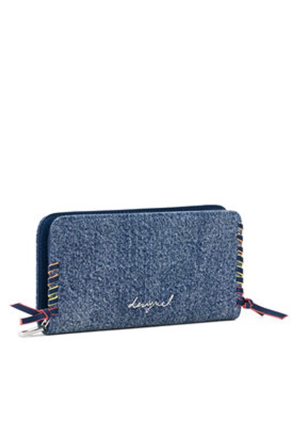 Desigual Portfel 26SAYD05 Niebieski. Kolor: niebieski. Materiał: materiał