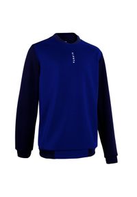 KIPSTA - Bluza do piłki nożnej Kipsta Essential Club. Typ kołnierza: dekolt w kształcie V. Kolor: niebieski. Materiał: tkanina, elastan, prążkowany, materiał, poliester. Sport: fitness, piłka nożna