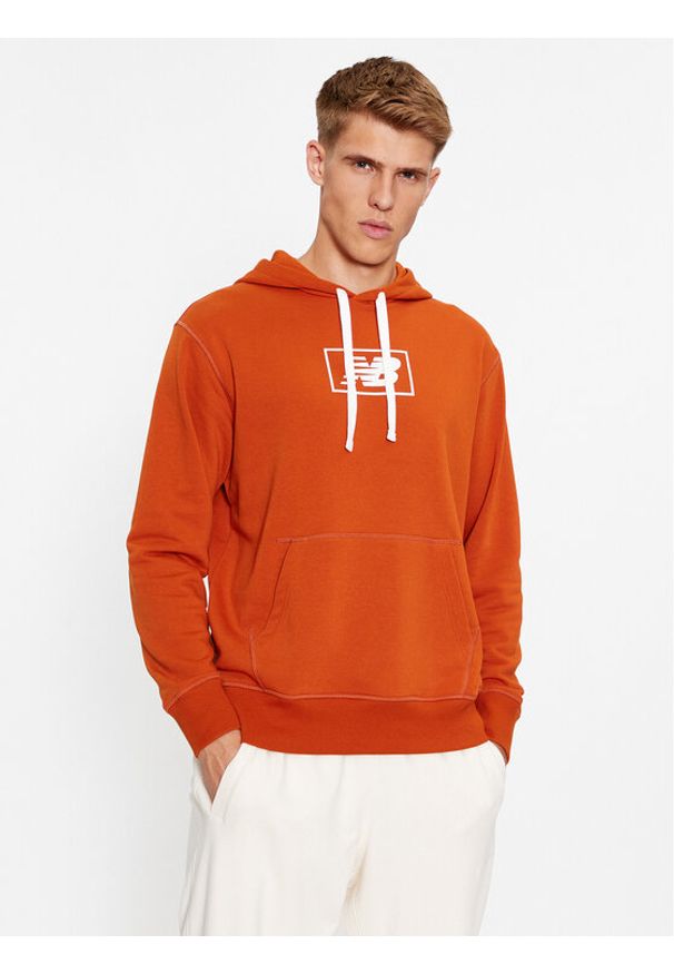 New Balance Bluza NB Essentials Hoodie MT33508 Pomarańczowy Regular Fit. Kolor: pomarańczowy. Materiał: syntetyk, bawełna