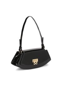 Kazar - Elegancka lakierowana torebka z dużym metalowym zapięciem. Kolor: czarny. Materiał: lakierowane, skórzane. Styl: elegancki. Rodzaj torebki: na ramię #3