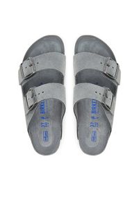Birkenstock Klapki Arizona Sfb 1030912 Szary. Kolor: szary. Materiał: skóra, zamsz #4