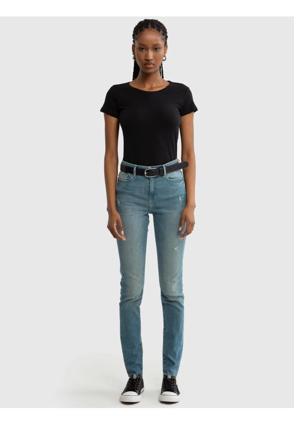 Big-Star - Jeansy damskie skinny niebieskie Adela 172. Okazja: na co dzień. Kolor: niebieski. Styl: elegancki, casual