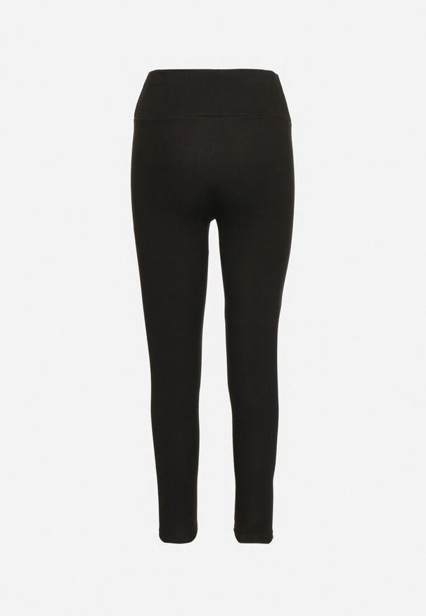 Born2be - Czarne Legginsy z Wysokim Stanem i Szeroką Gumką w Talii Seviel. Stan: podwyższony. Kolor: czarny. Długość: długie. Styl: klasyczny, elegancki