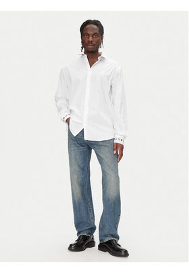 Just Cavalli Koszula 78OAL2A0 Biały Slim Fit. Kolor: biały. Materiał: bawełna