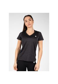 GORILLA WEAR - Koszulka fitness damska Gorilla Wear Elmira V-neck. Kolor: czarny. Sport: fitness