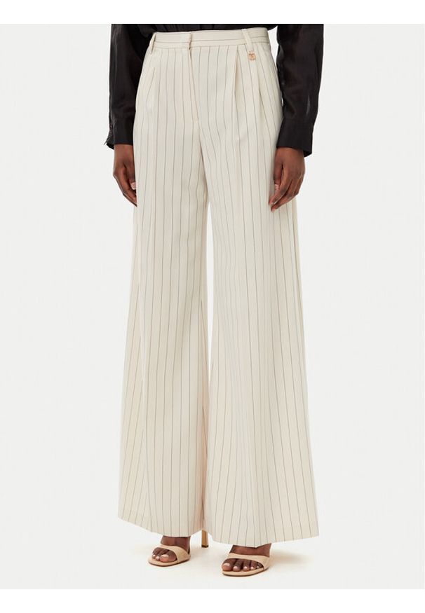 Fracomina Spodnie palazzo FR25SV3002W761D4 Beżowy Wide Leg. Kolor: beżowy. Materiał: syntetyk