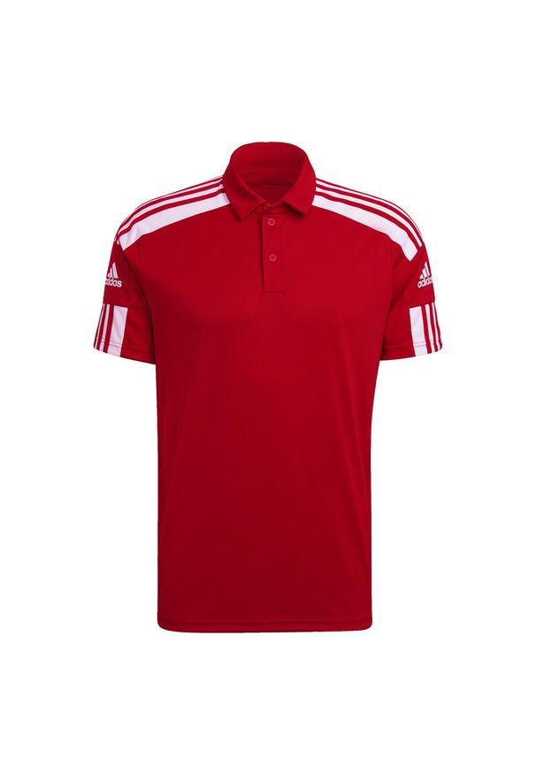 Koszulka polo do piłki nożnej męska Adidas Squadra 21 Polo z krótkim rękawem. Typ kołnierza: polo. Kolor: biały, czerwony, wielokolorowy. Długość rękawa: krótki rękaw. Długość: krótkie