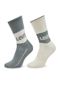 Zestaw 2 par wysokich skarpet damskich Levi's® 701218215 Grey Combo. Kolor: szary. Materiał: materiał