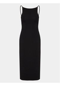 Gina Tricot Sukienka dzianinowa 16409 Czarny Slim Fit. Kolor: czarny. Materiał: syntetyk, wiskoza