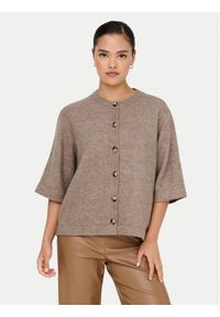 only - ONLY Kardigan Camilla 15348772 Brązowy Regular Fit. Kolor: brązowy. Materiał: syntetyk