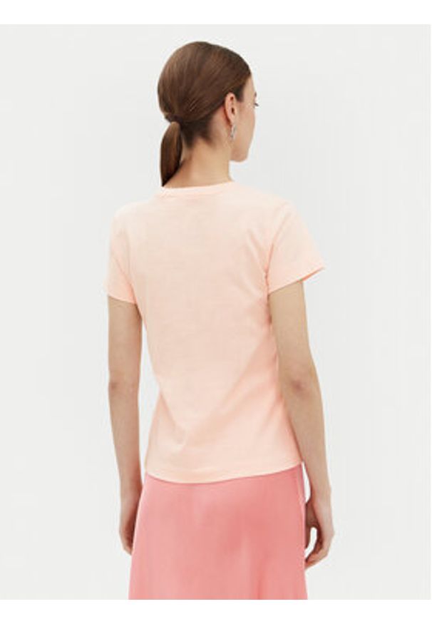 Pinko - PINKO T-Shirt Bussolotto 100355 Różowy Regular Fit. Kolor: różowy. Materiał: bawełna