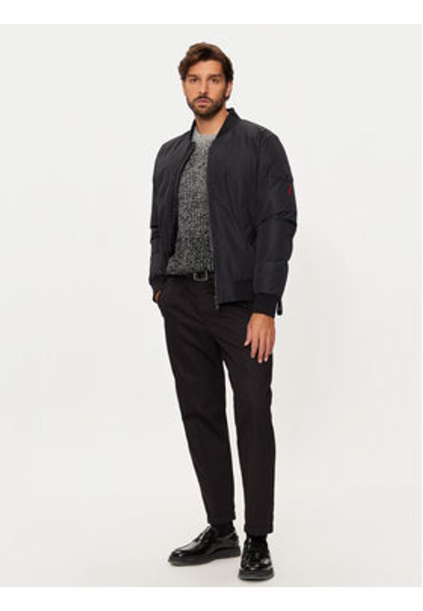 After Label - AFTER LABEL Kurtka bomber Francoforte A00005 Czarny Regular Fit. Kolor: czarny. Materiał: syntetyk