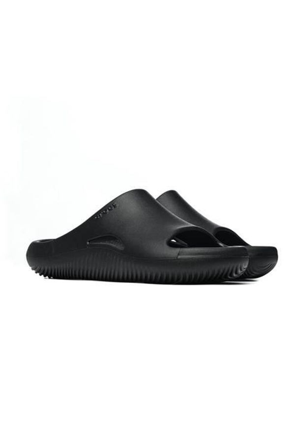 Klapki męskie Crocs Mellow Slide. Okazja: do domu. Kolor: czarny. Materiał: guma, materiał, syntetyk