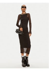 Patrizia Pepe Sukienka koktajlowa 8A1344 J149-K103 Czarny Slim Fit. Kolor: czarny. Materiał: syntetyk. Styl: wizytowy #4