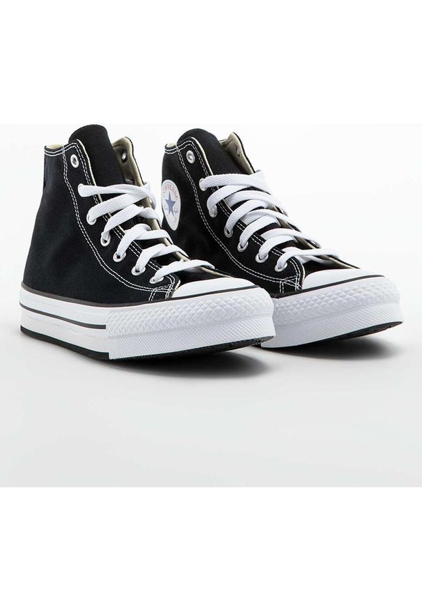 Buty na deskorolkę uniseks Converse Chuck Taylor All Star. Kolor: czarny. Materiał: materiał. Obcas: na platformie. Model: Converse All Star. Sport: skateboard