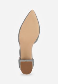 Renee - Zielone Czółenka na Słupku Vices ze Skórzaną Wkładką i Paskiem przy Kostce Nurilora. Zapięcie: pasek. Kolor: zielony. Materiał: skóra. Obcas: na słupku. Styl: elegancki. Wysokość obcasa: średni #8