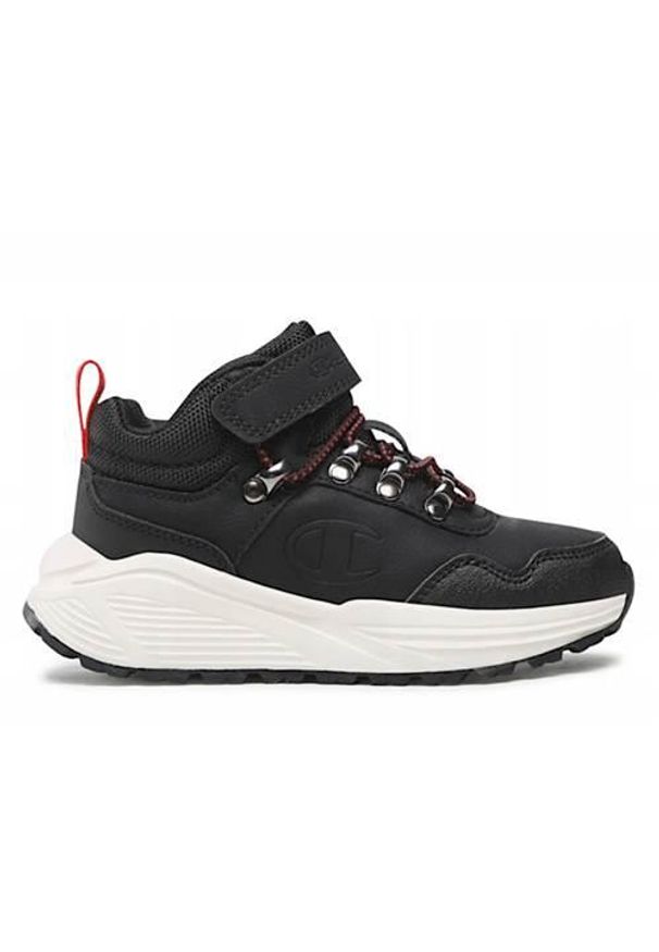 Buty do chodzenia dla dzieci Champion climb rx mid b ps. Zapięcie: rzepy. Kolor: czarny. Materiał: guma, syntetyk, tkanina, materiał. Szerokość cholewki: normalna. Sport: turystyka piesza