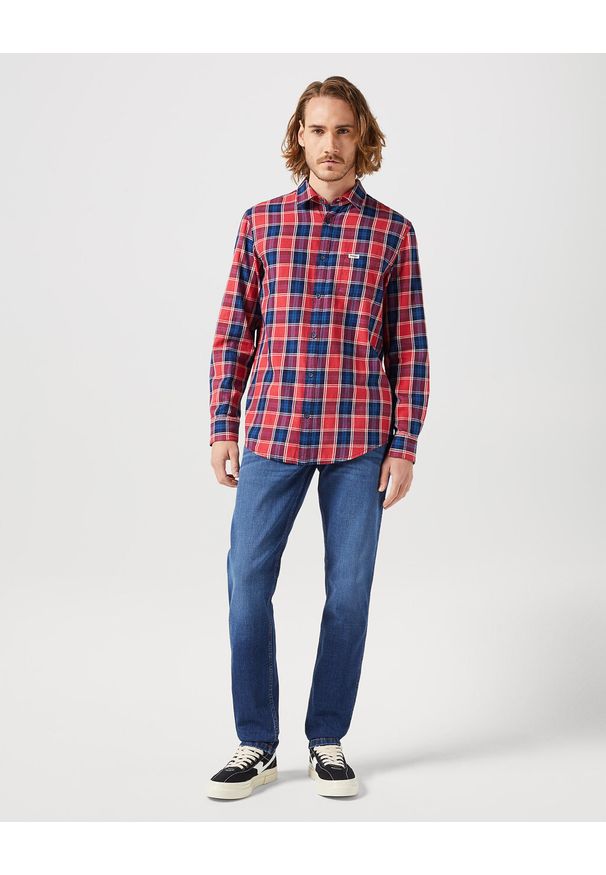 Wrangler - WRANGLER MĘSKA KOSZULA LS 1 PKT SHIRT RED INDIGO 112350396 W5A9017325