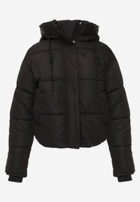 Renee - Czarna Kurtka Pikowana Puffer z Kapturem Mivvia. Typ kołnierza: kaptur. Kolor: czarny. Sezon: zima #4