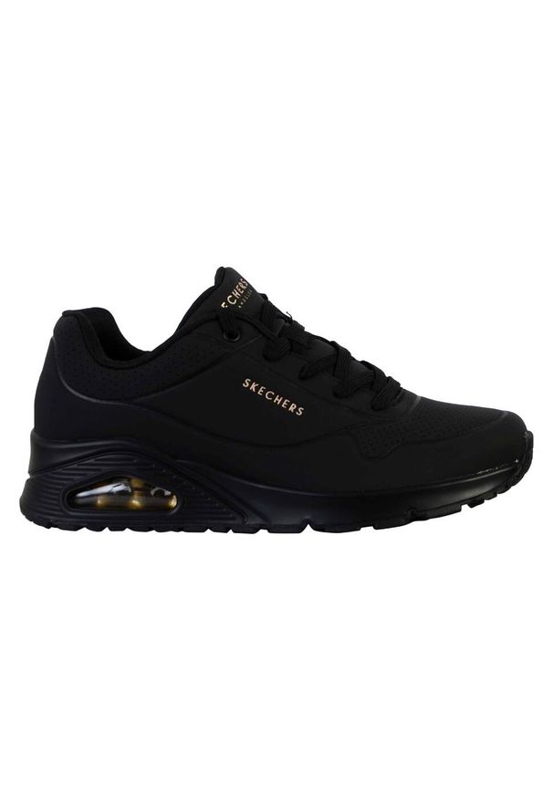 skechers - Buty damskie SKECHERS Uno Stand On Air. Okazja: na co dzień. Kolor: czarny. Materiał: skóra