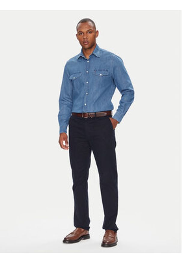 TOMMY HILFIGER - Tommy Hilfiger Koszula jeansowa MW0MW39429 Niebieski Regular Fit. Kolor: niebieski. Materiał: bawełna