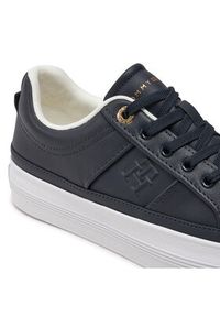 TOMMY HILFIGER - Tommy Hilfiger Sneakersy Essential Vulc Sneaker Monogram FW0FW07945 Granatowy. Kolor: niebieski. Materiał: skóra #5