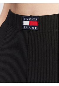 Tommy Jeans Legginsy Center Badge DW0DW14988 Czarny Slim Fit. Kolor: czarny. Materiał: syntetyk
