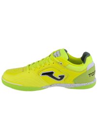 Buty piłkarskie męskie Joma Top Flex 2301 Indoor. Zapięcie: sznurówki. Kolor: żółty. Materiał: skóra, materiał. Szerokość cholewki: normalna. Sport: piłka nożna