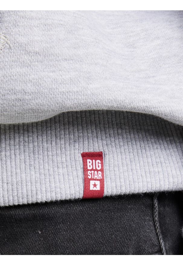 Big-Star - Bluza damska z kapturem szara Susana 901. Typ kołnierza: kaptur. Kolor: szary. Materiał: żakard, bawełna, poliester