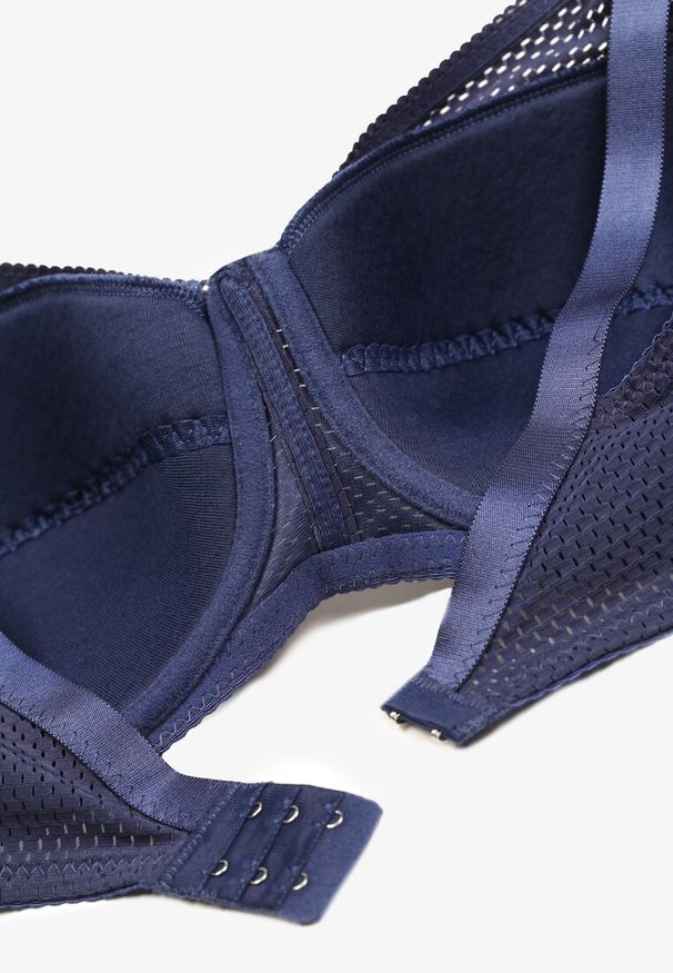 Renee - Granatowy Biustonosz Full Cup z Regulowanymi Ramiączkami Vikonna. Kolekcja: plus size. Kolor: niebieski